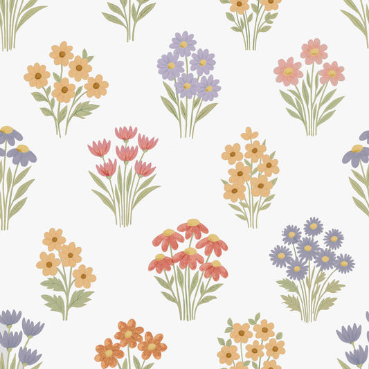 Délicat de prairie florale pastel tirée à la main