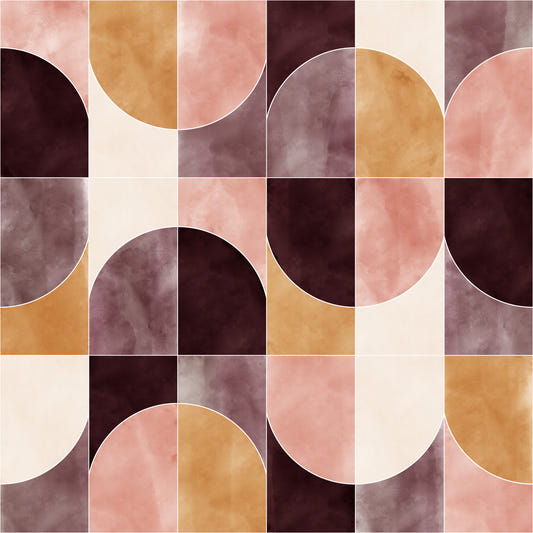 Farbgewaschene Geo -Fliesen Fall Vibes Wallpaper⁠