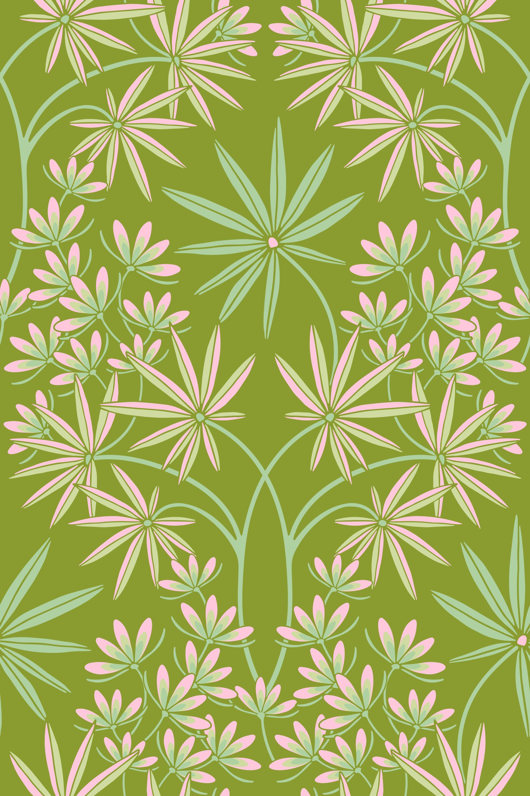 Sfondo verde glamour damask cottage primavera in your room — zoomed