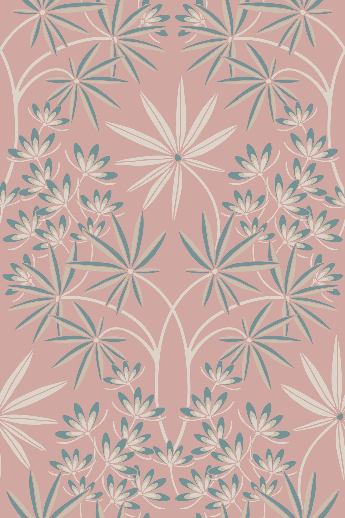 Glamour floral damasc cabană cremă amurgată roz roz in your room — zoomed
