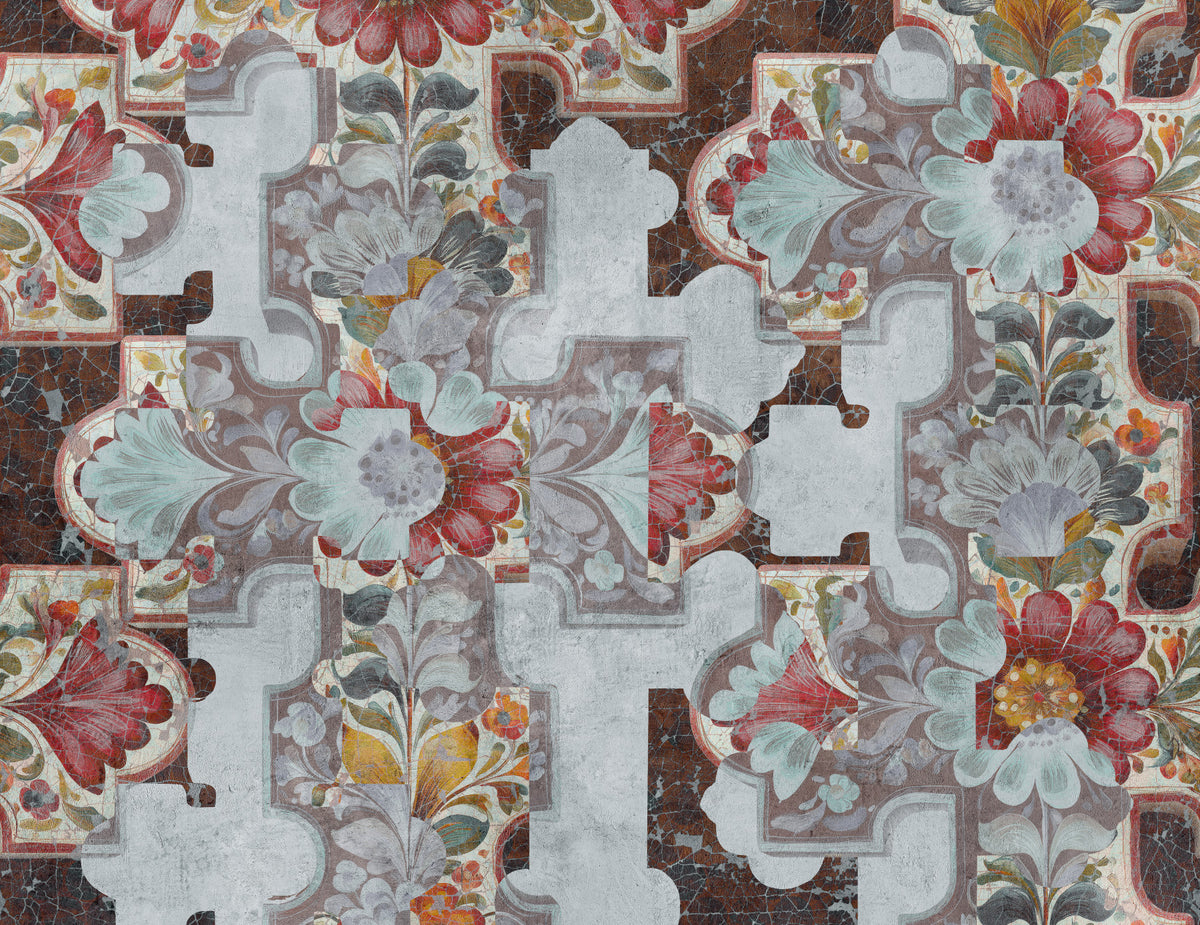 Vintage Floral Modern Art Wall Mural