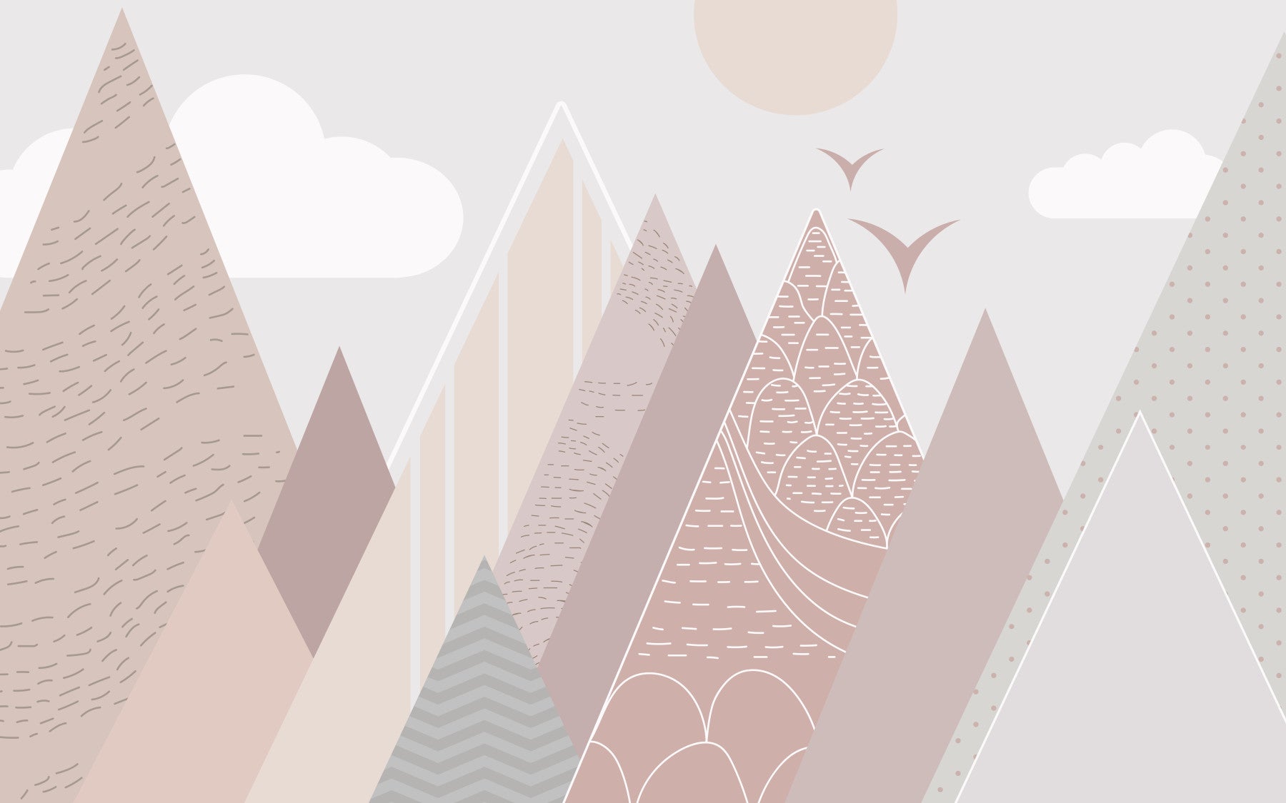 Blush Mountain Dream Wall Mural