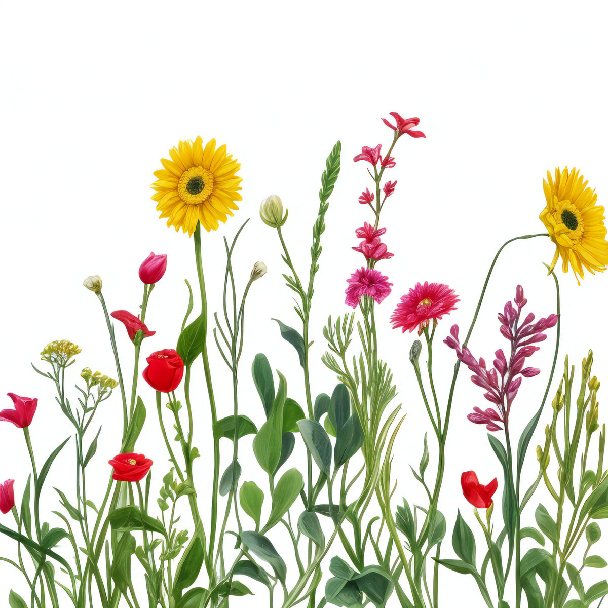 Wildflower Meadow vægmaleri in your room — zoomed