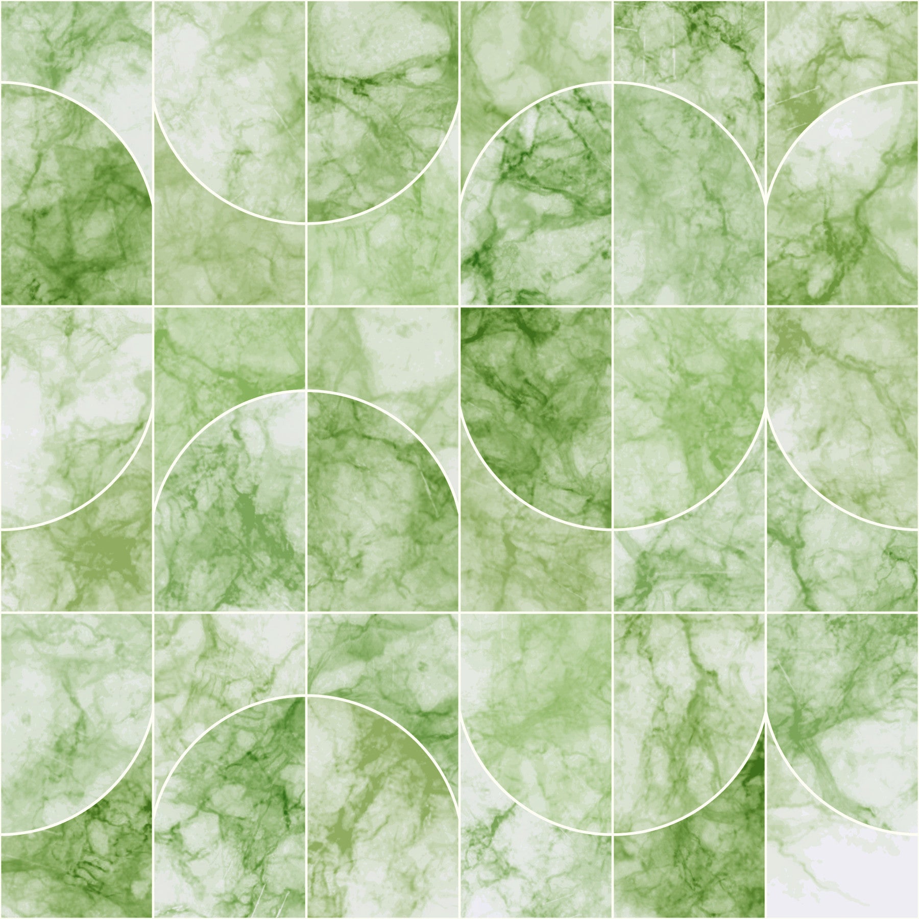 Marbled Geo Tiles Greenish Wallpaper⁠