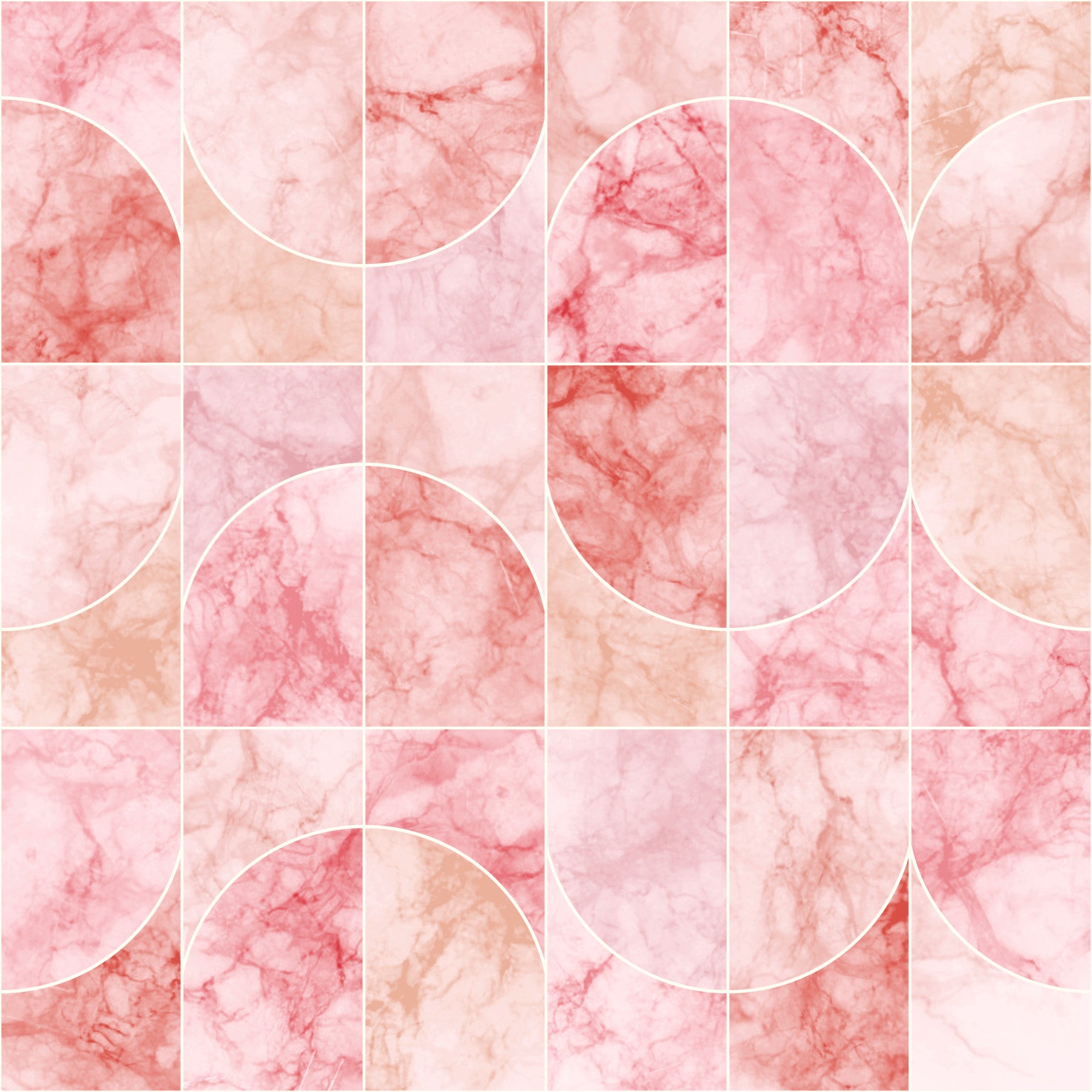 Marmorierte Geo -Fliesen rotes Wallpaper⁠