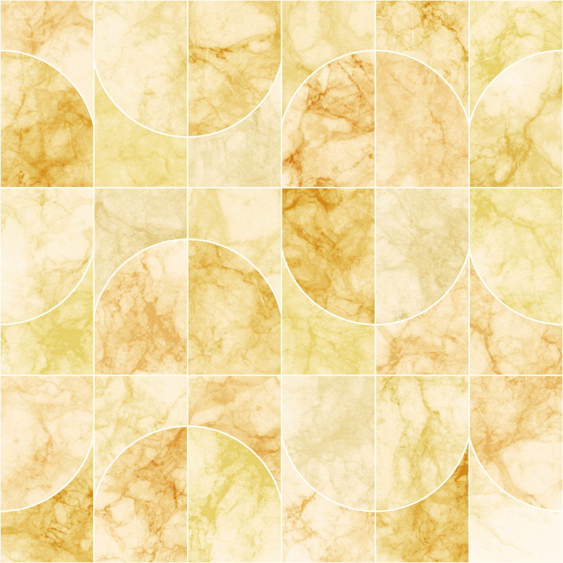 Marbled Geo Tiles Yellowish Wallpaper⁠