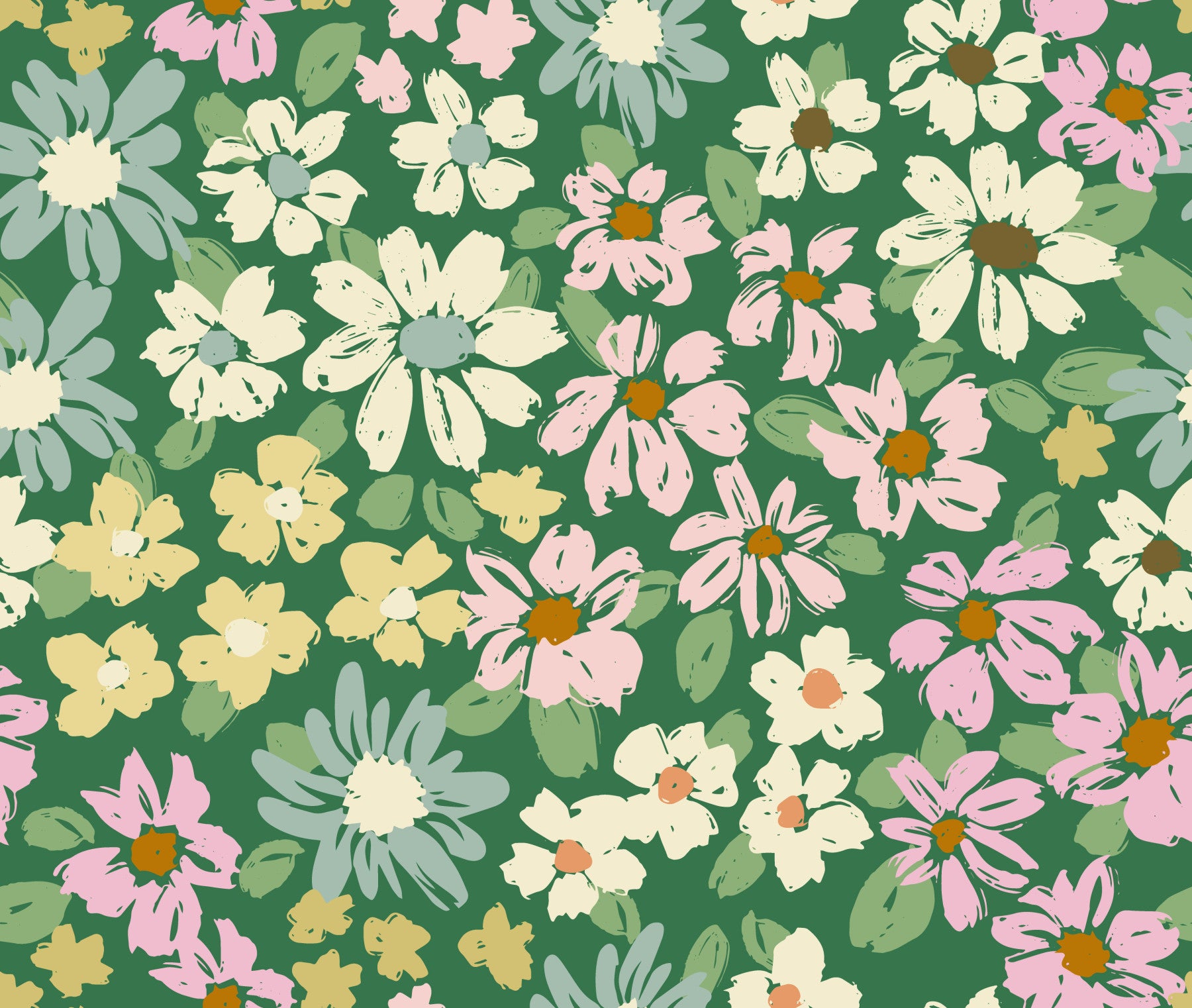 Måleri Spring Cottage Chic Florals Wallpaper⁠ in your room — zoomed
