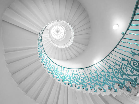 Blaugrüne Treppe Symphonie Wandmalerei