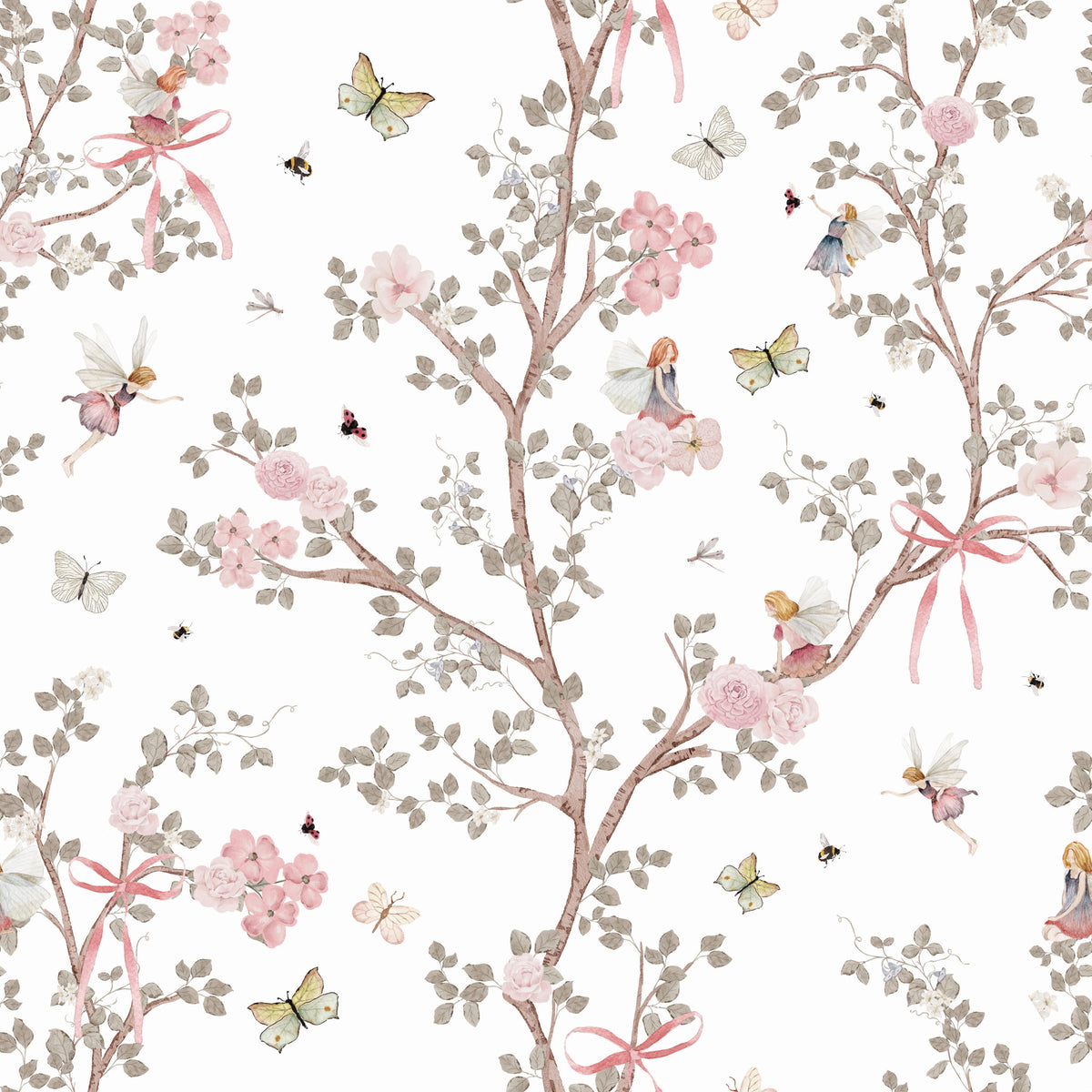 Fairies enchantées Chinoiserie Garden Wallpaper⁠ in your room