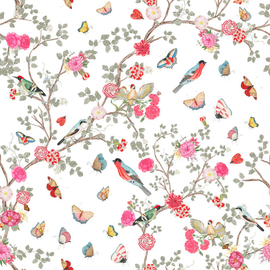 Charmante Voliere Chinoiserie Garden Wallpaper⁠
