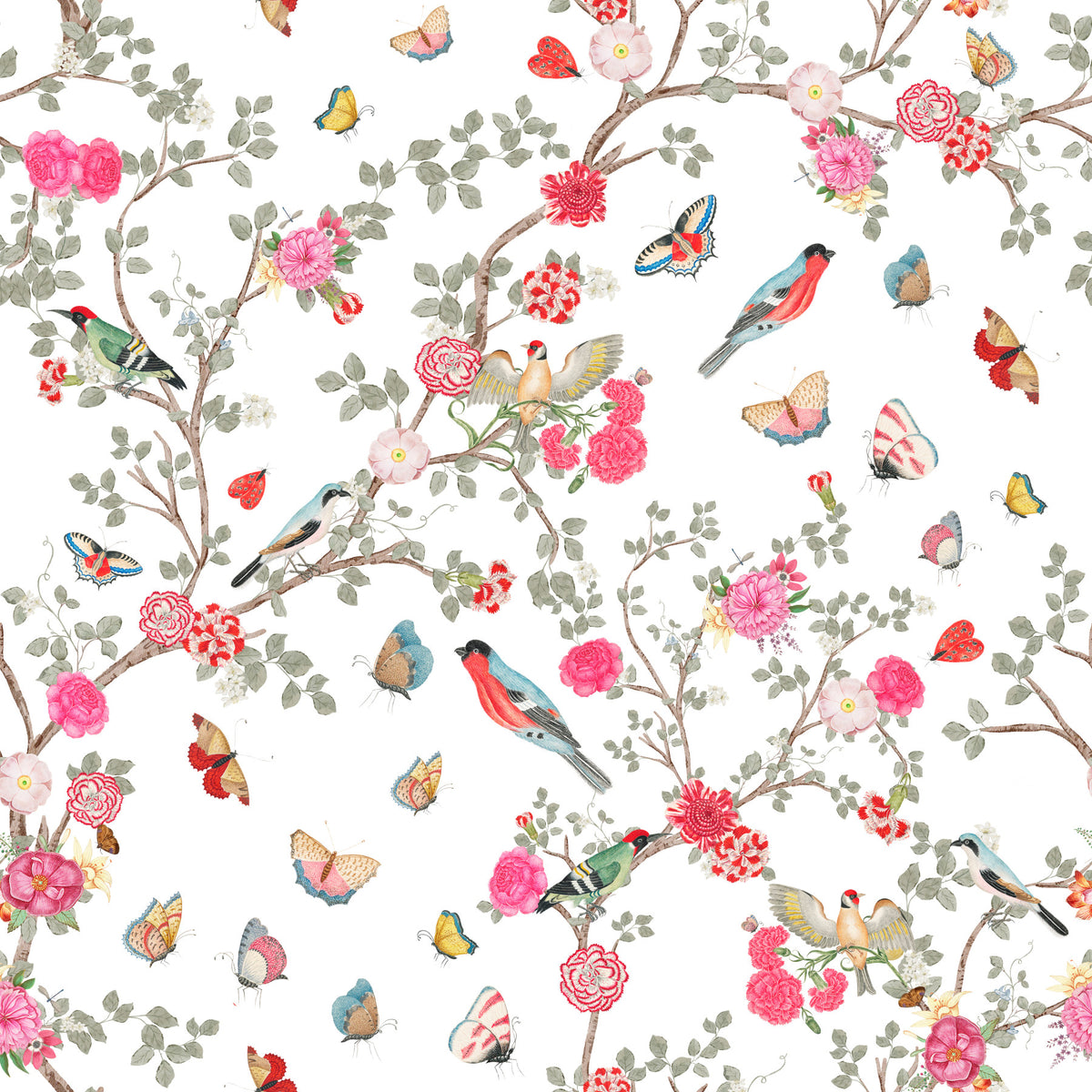 Affascinante sfondo per il giardino chinoiserie voliera in your room — zoomed