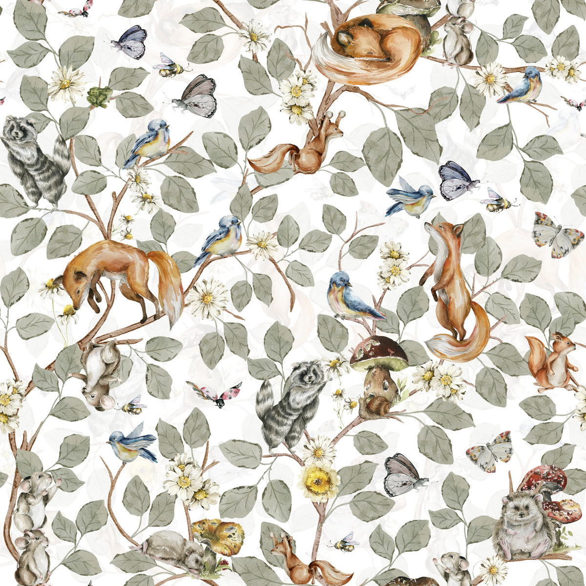 Forest Friends' Chinoiserie Foliage Wallpaper⁠ in your room