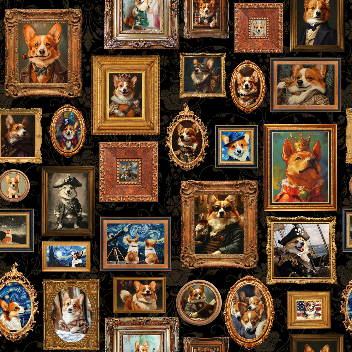 Königliche Corgis Gallery Wallpaper⁠ in your room — zoomed