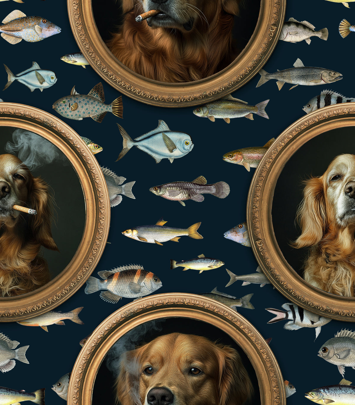 PAWS & FINS Un papier peint de fusion de beaux-arts⁠ in your room — zoomed