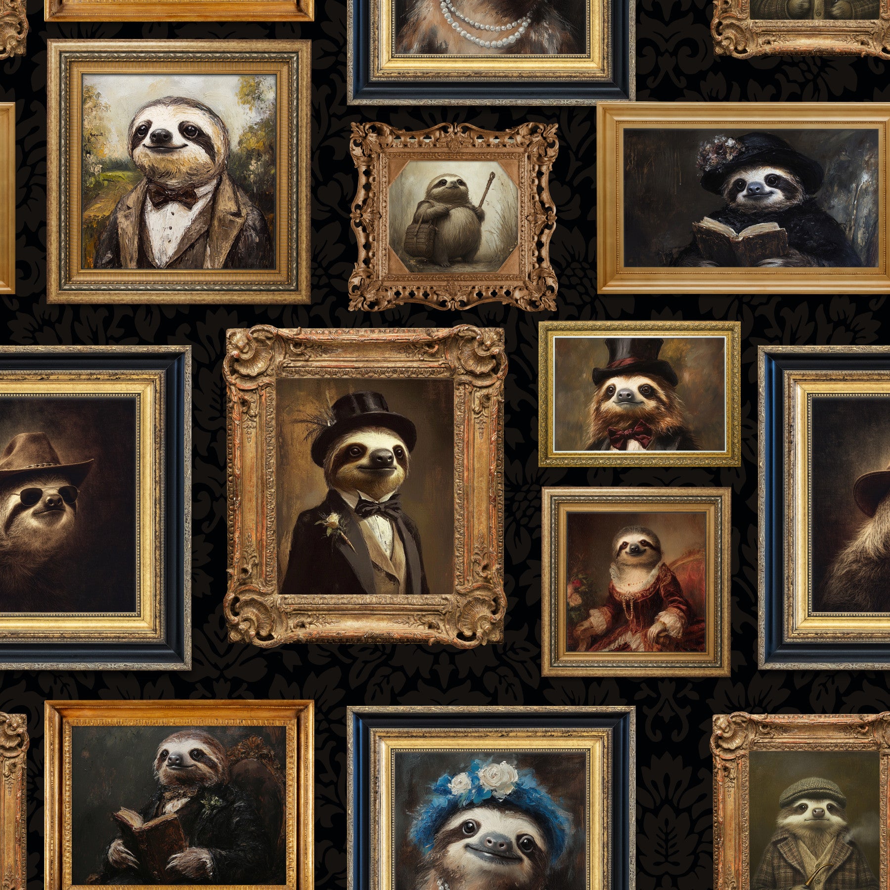 Sloth Society Porträts Wallpaper⁠