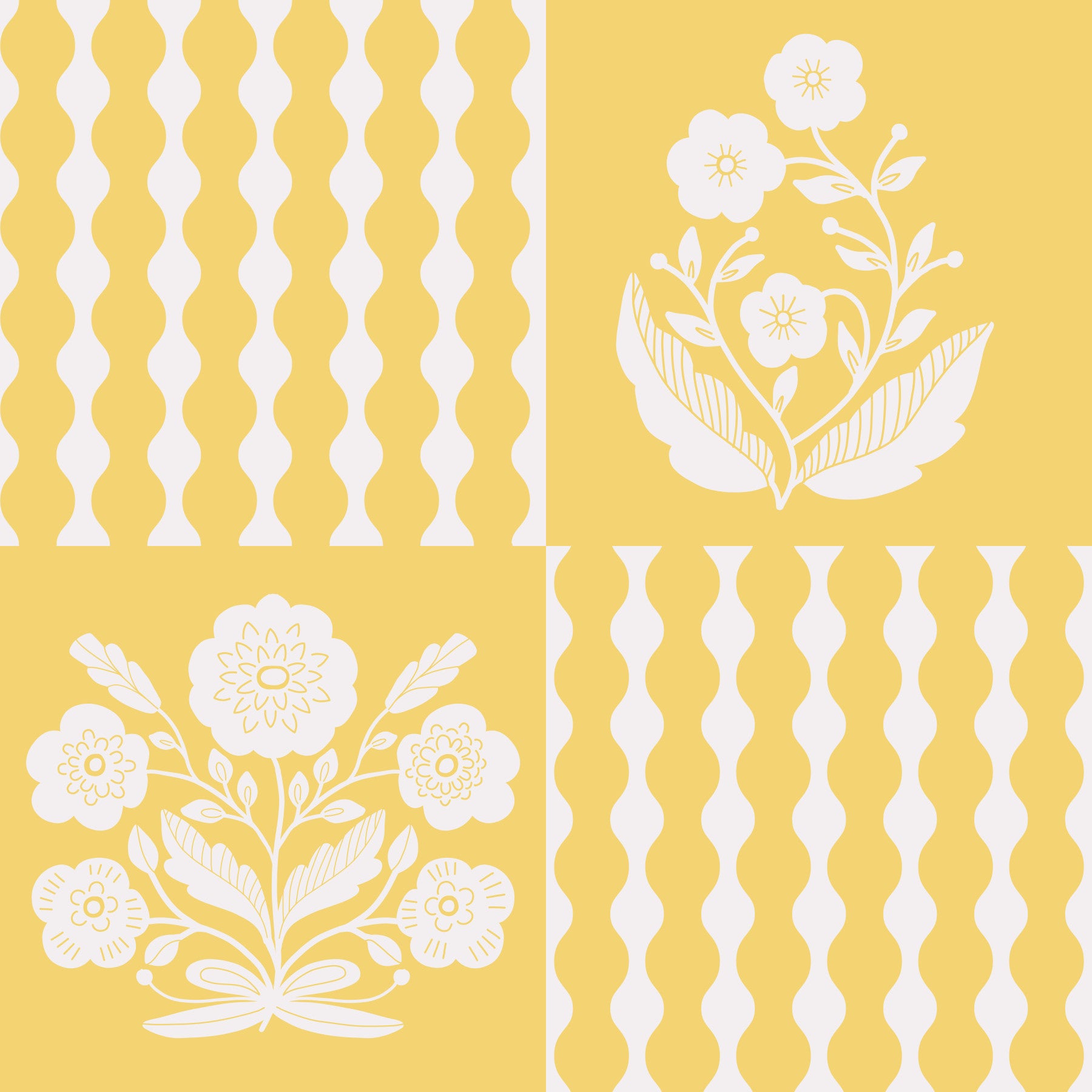 Retro Golden Bloom Wallpaper⁠