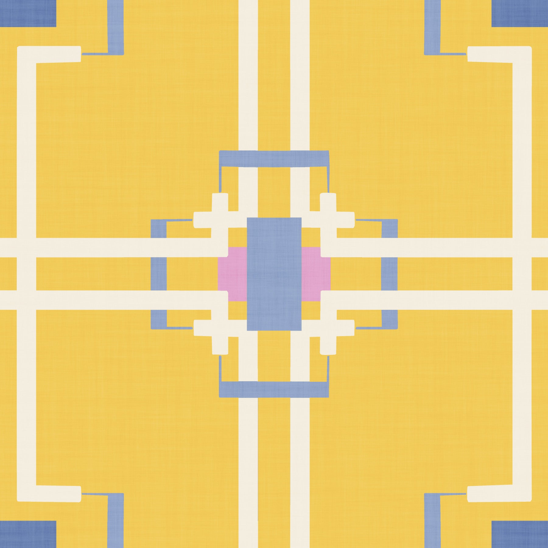 Geometric Symmetry in Sunshine yellow Wallpaper⁠