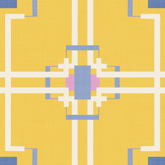 Geometric Symmetry in Sunshine yellow Wallpaper⁠
