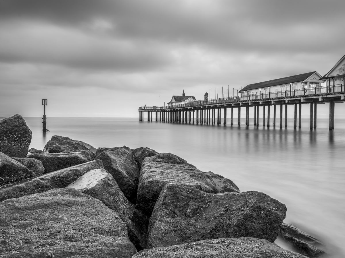 Monochrom Pier Escape Wall Mural in your room