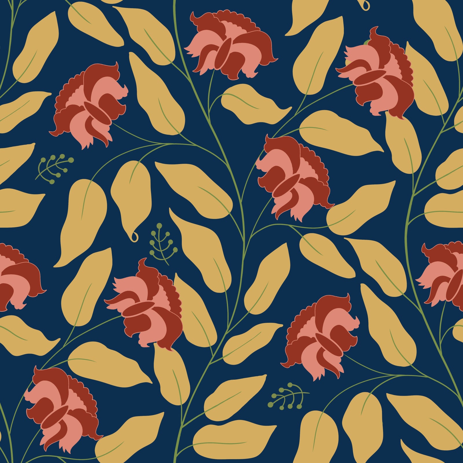 Seraphyne - Earthy Floral Wallpaper⁠