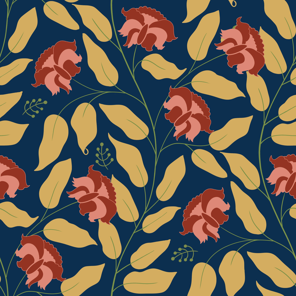 Seraphyne - Earthy Floral Wallpaper⁠ in your room — zoomed