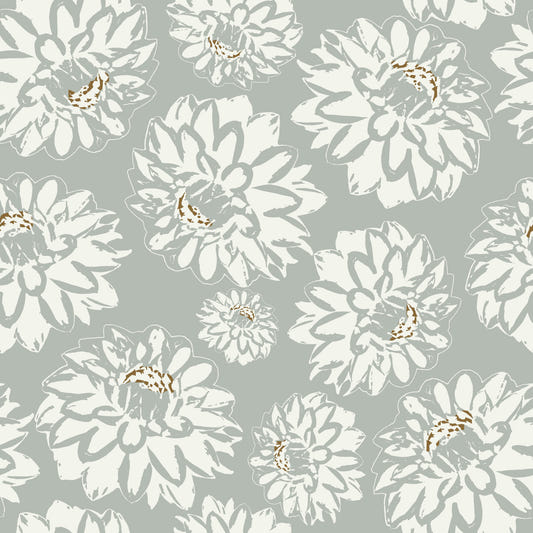 Dahlias Soft Blue Wallpaper⁠