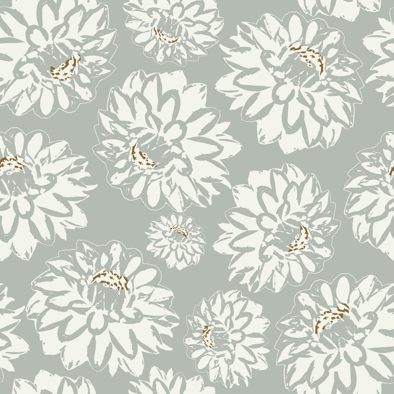 Dahlias Soft Blue Wallpaper⁠