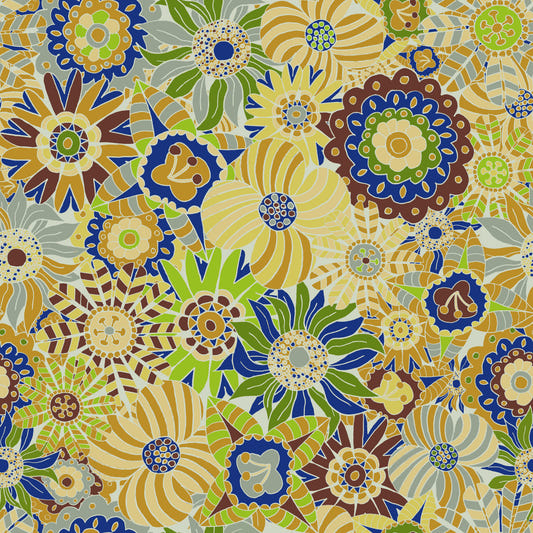 Morning Sumdi Scandi Round Flowers Wallpaper⁠