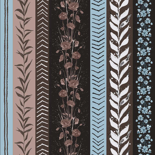Autumn Stripes MODER COPPER BLUE WALPPOPER⁠