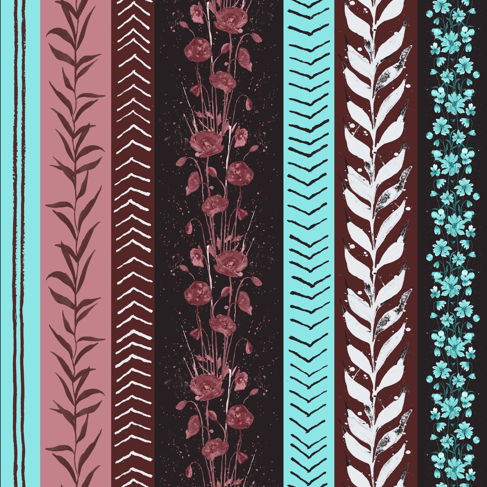 Herbststreifen moderne luxuriöse rote türkiser wallpaper⁠