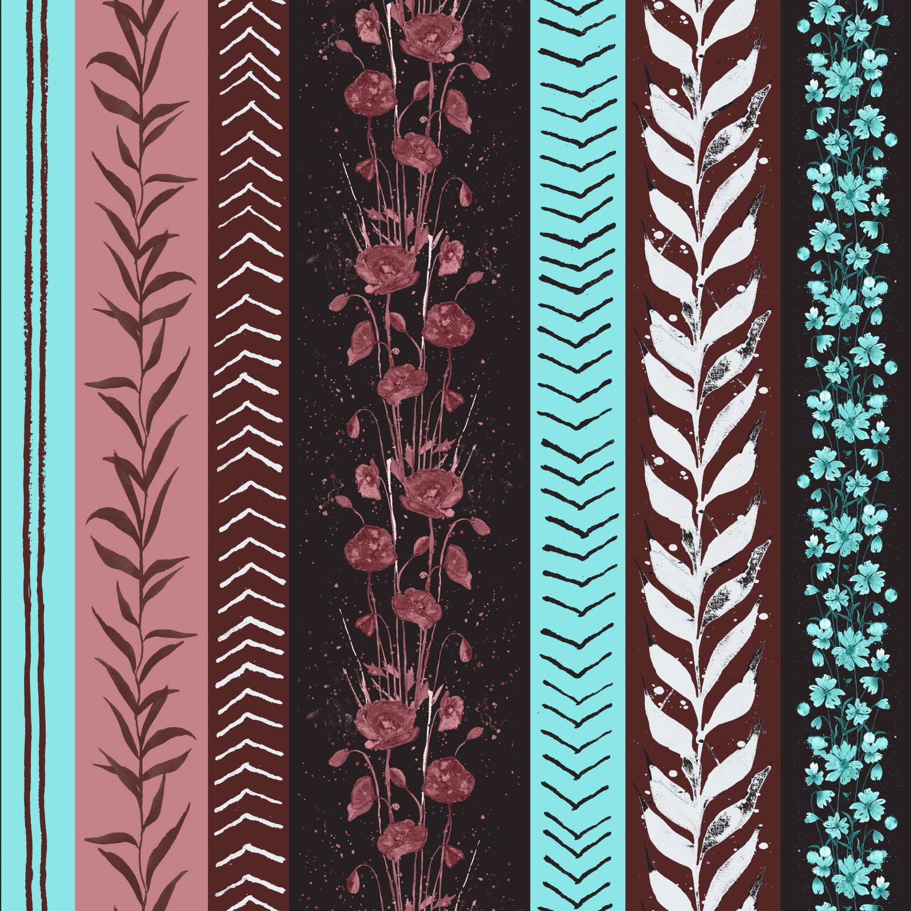 Herbststreifen moderne luxuriöse rote türkiser wallpaper⁠