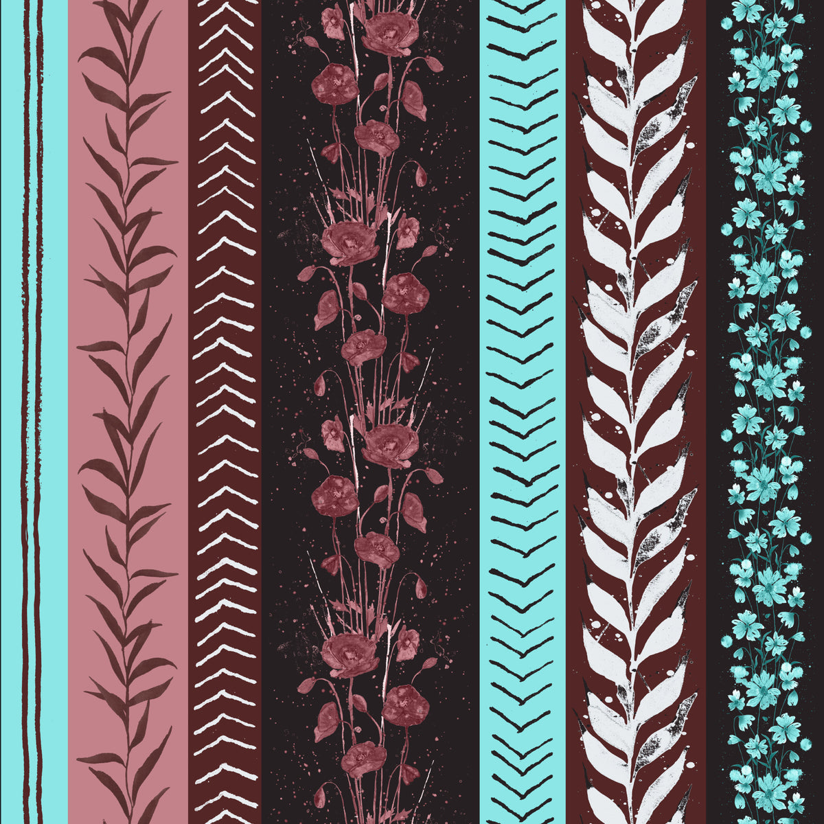Herbststreifen moderne luxuriöse rote türkiser wallpaper⁠ in your room — zoomed