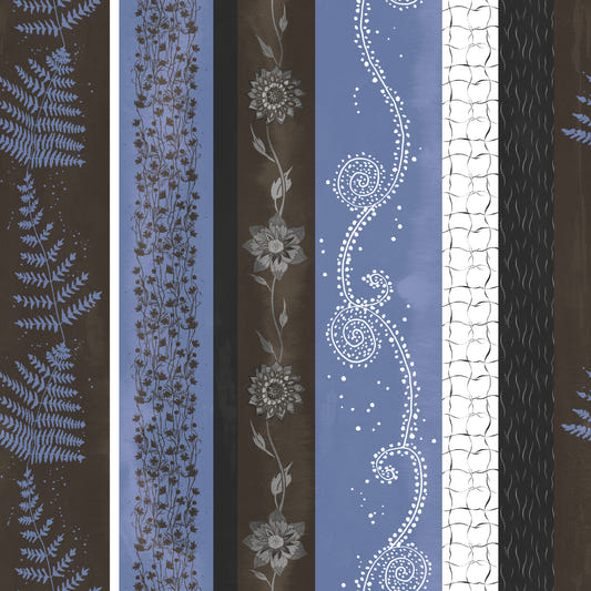 Résumé Nature Stripes Blue Copper Wallpaper⁠