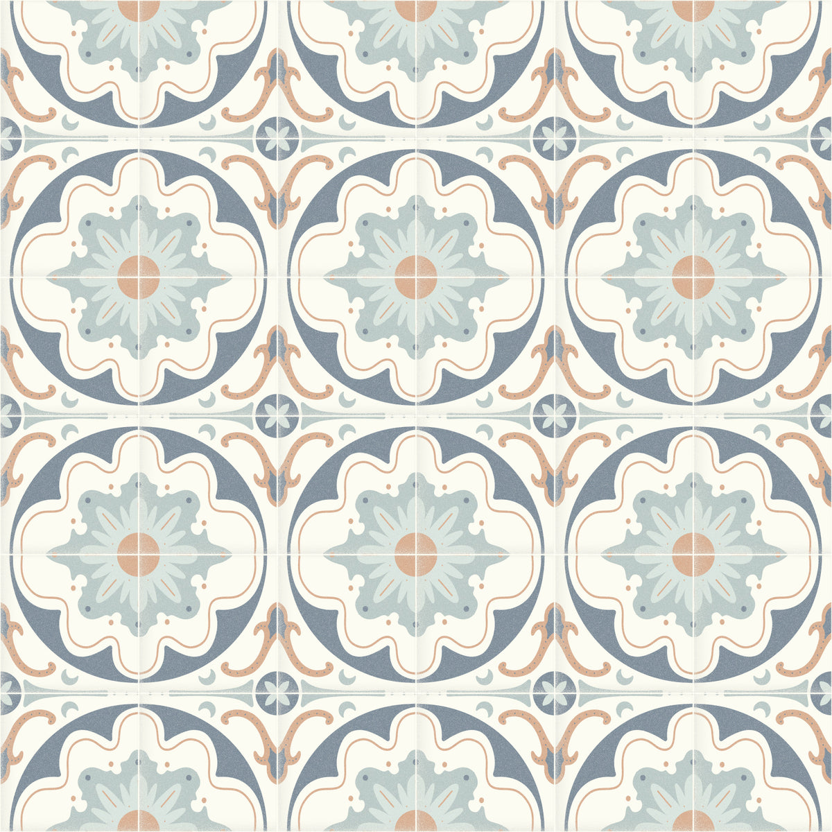 Gealterte Zementfliesen Backsplashes - Navy Wallpaper⁠ in your room — zoomed