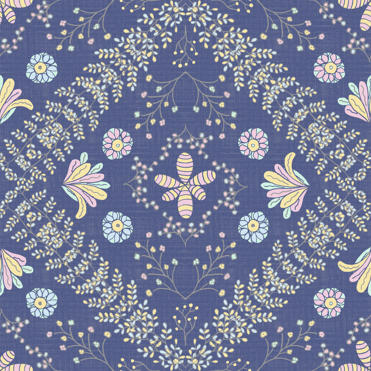 Blüte Wandteppich tiefblau Tapete⁠