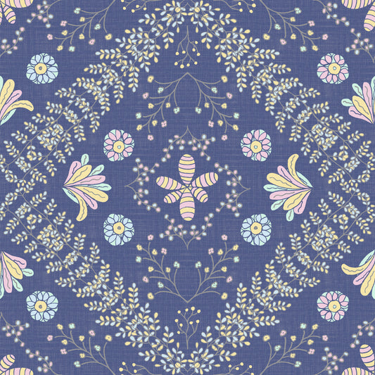 Blüte Wandteppich tiefblau Tapete⁠