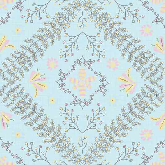 Bloom Tapestry Blue Wallpaper⁠