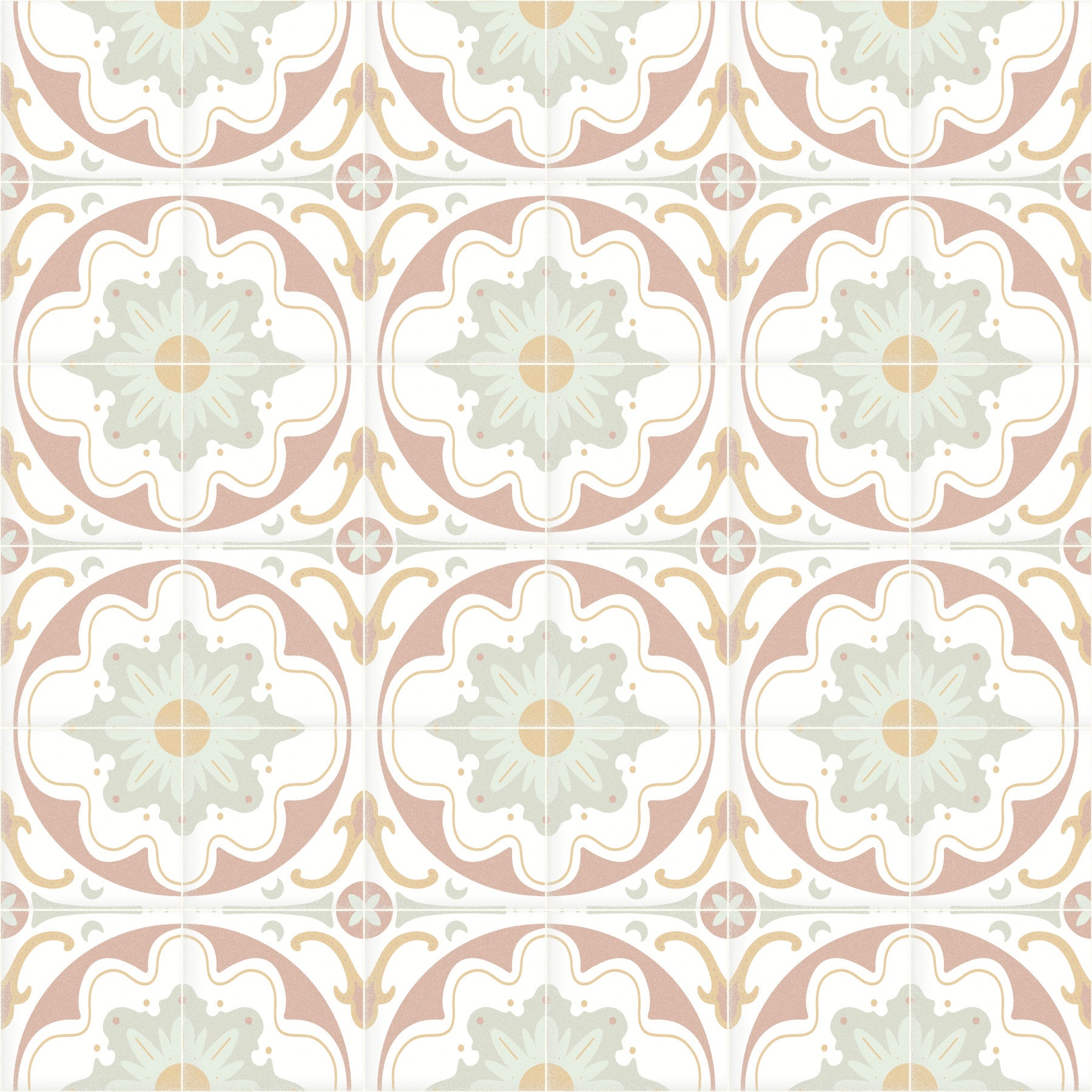 Dosseret de carreaux de ciment vieilli - papier peint en poudre⁠ in your room — zoomed