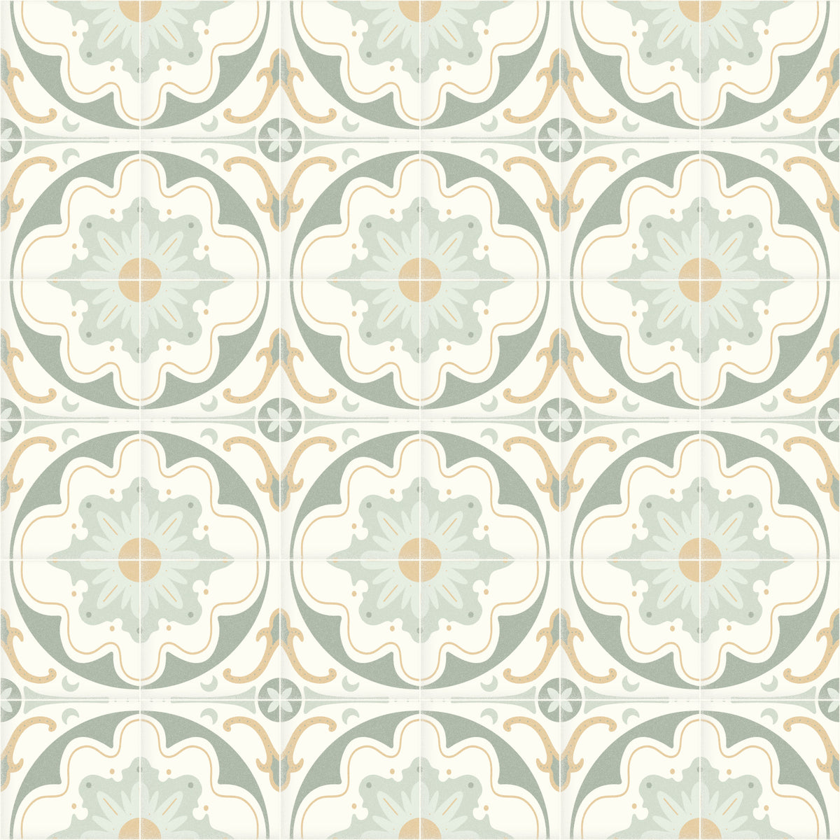 老化したセメントタイルバックスプラッシュ - セージの壁紙⁠ in your room — zoomed