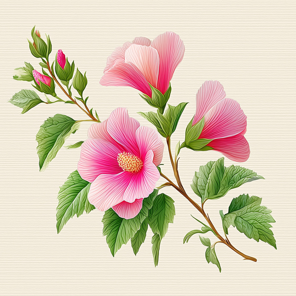 Hibiskusfarben Wandgemälde in your room