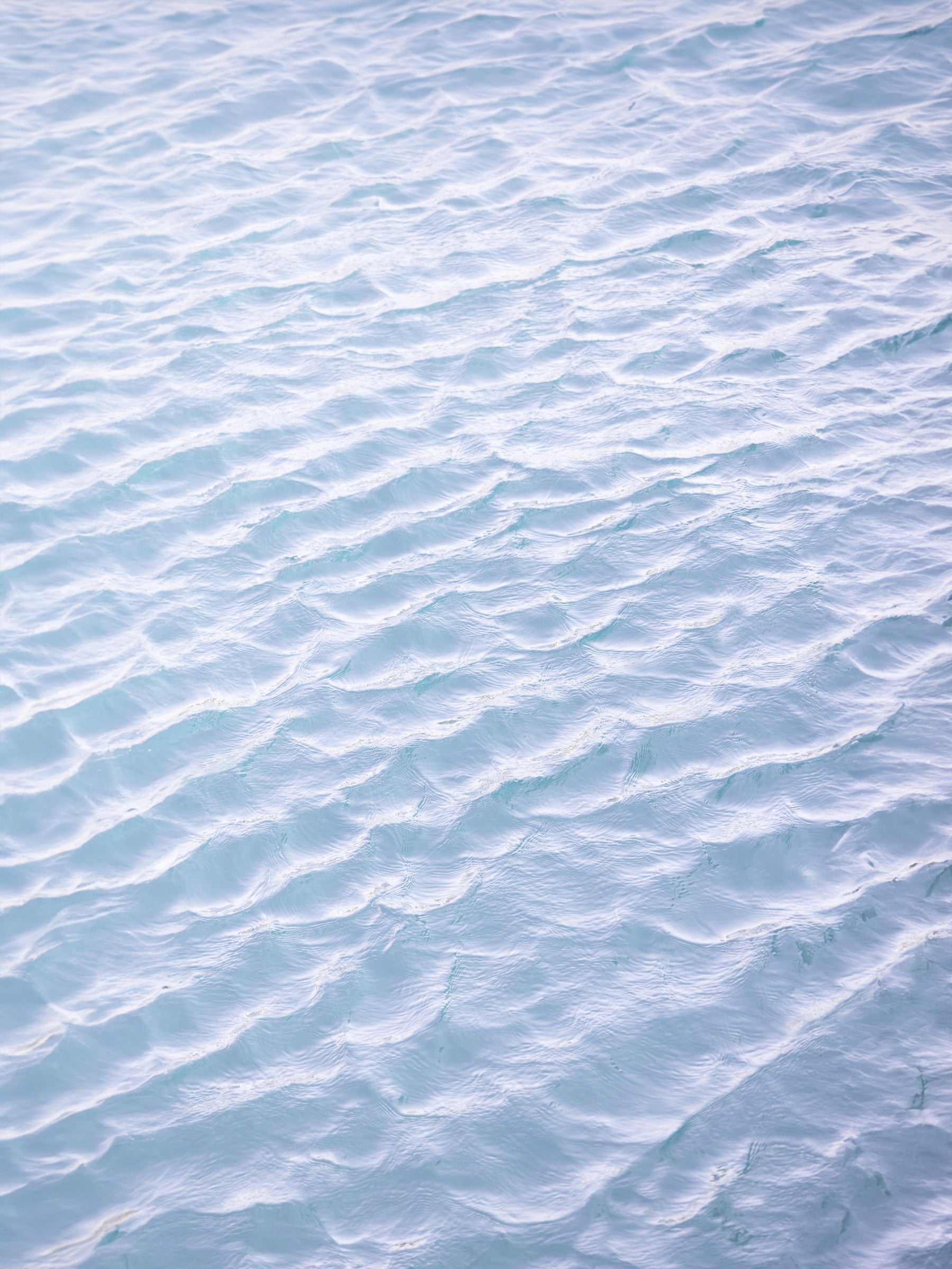 Tranquil Aqua Waves Wall Mural in your room — zoomed