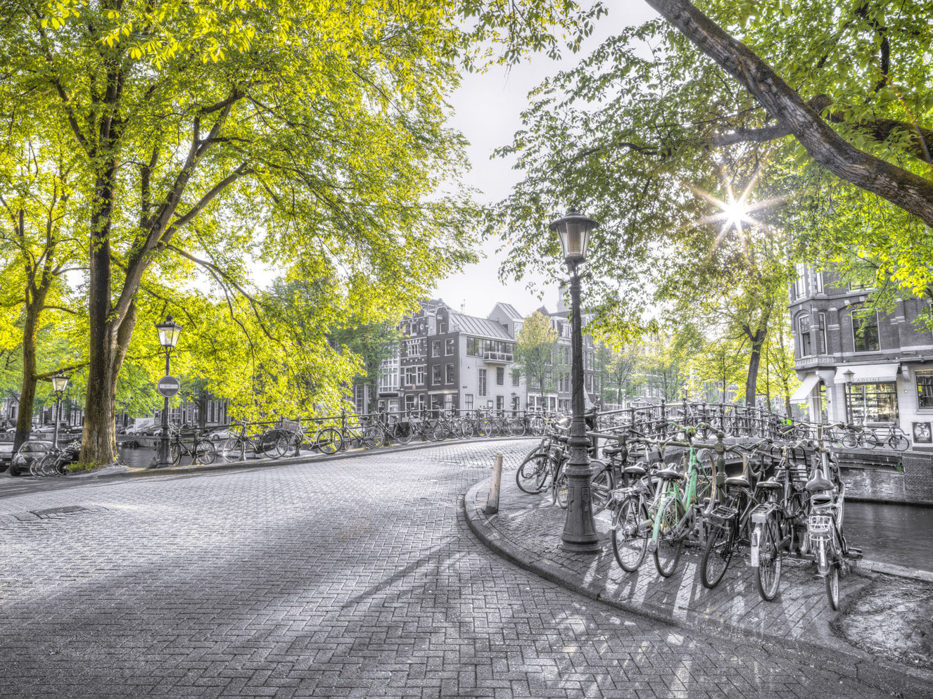 Straße von Amsterdam Wall Wandbild