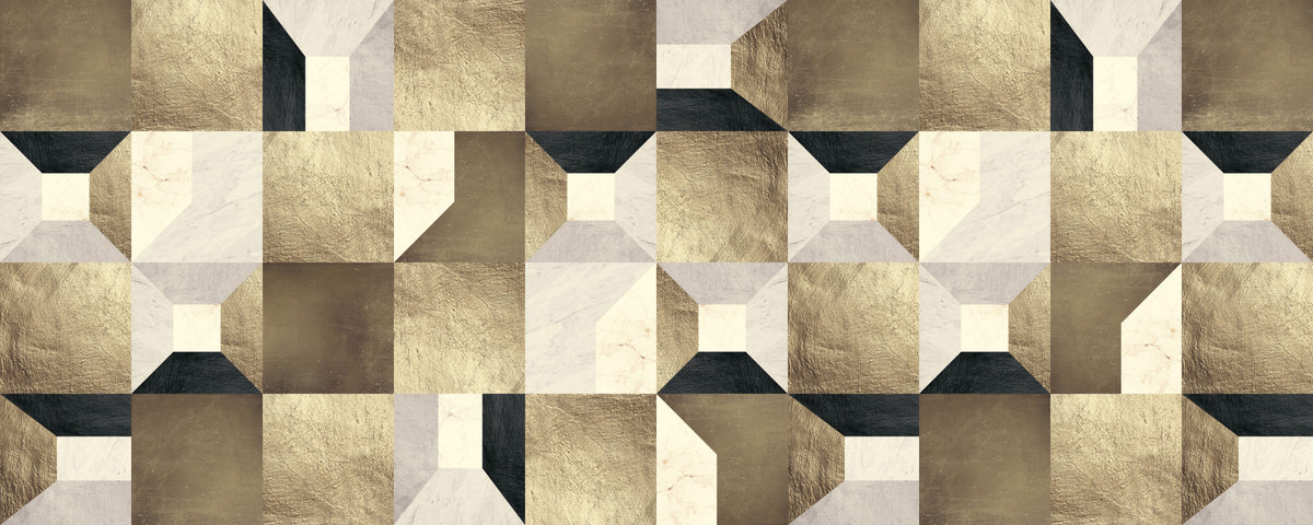 Vergoldete Geometrie Wandmalerei in your room — zoomed