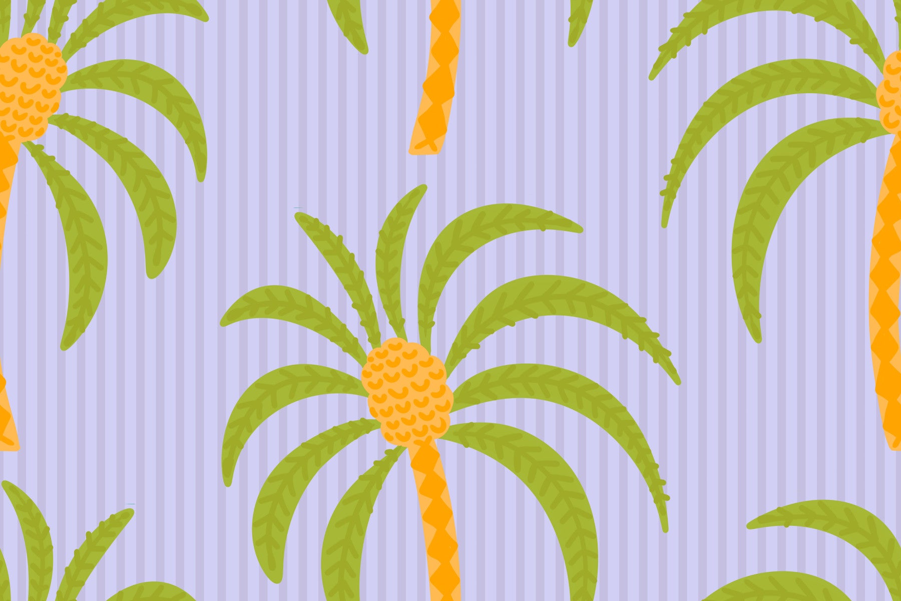 Palm Paradise Stripes Wallpaper⁠ in your room — zoomed