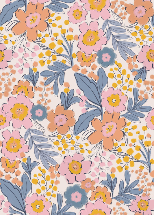 Pastellblumen Burst Wallpaper⁠
