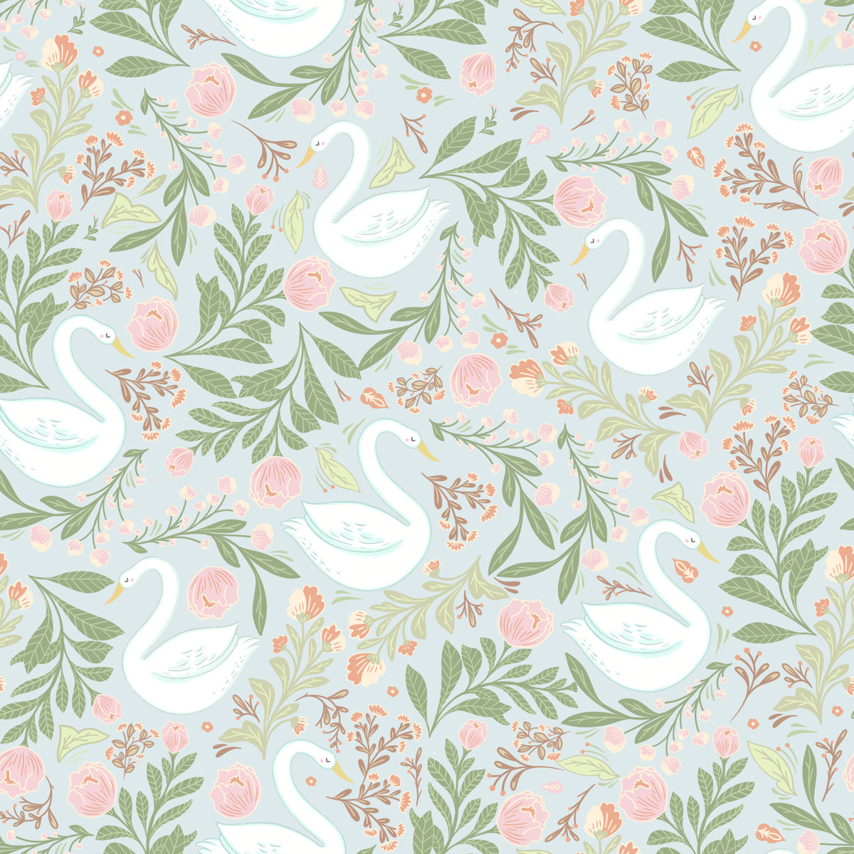 Fond d'écran du lac de cygne floral⁠