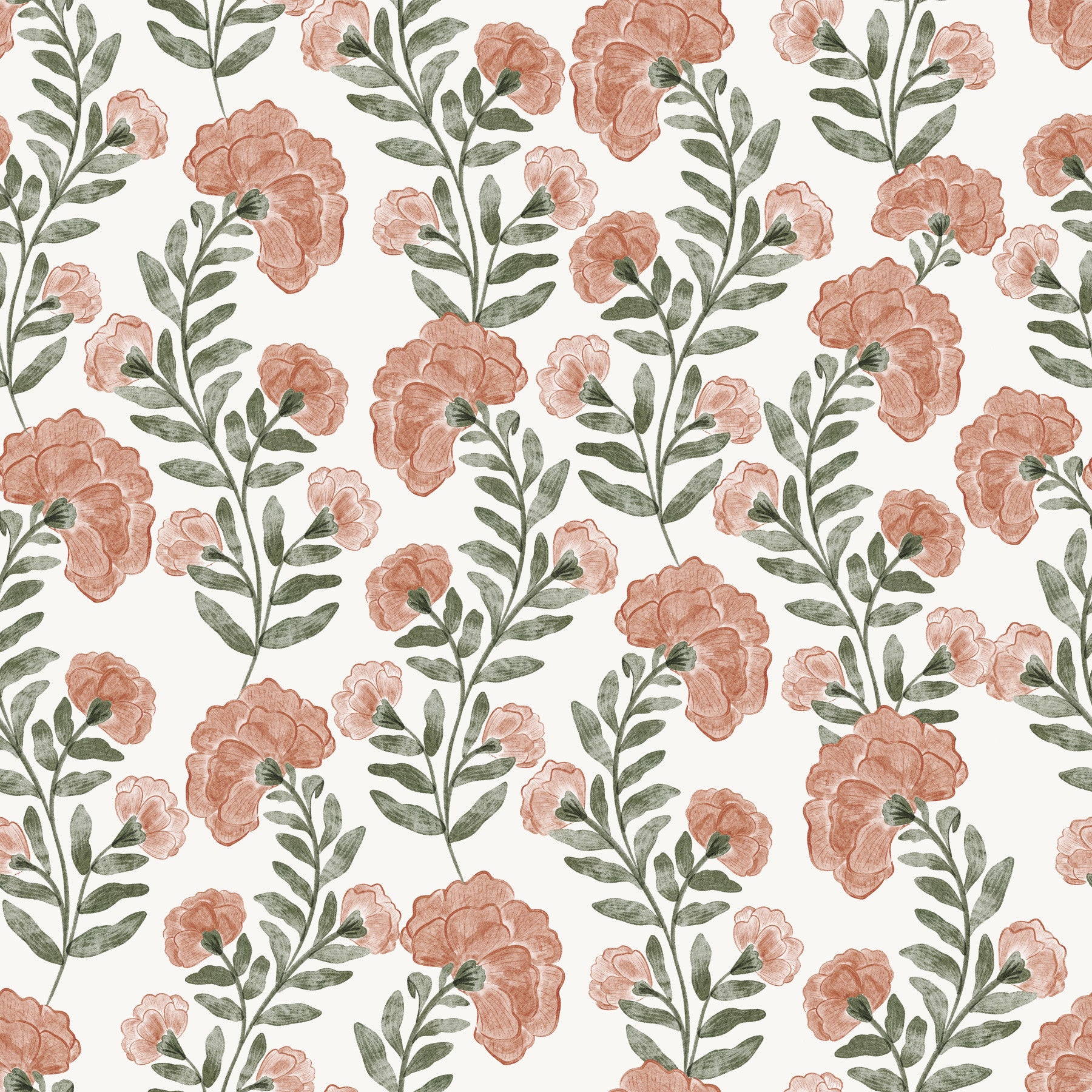 Vintage -Trailing Bloom Wallpaper⁠