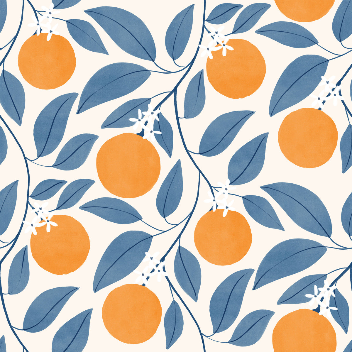 Orange Blossom Bliss Wallpaper⁠ in your room — zoomed