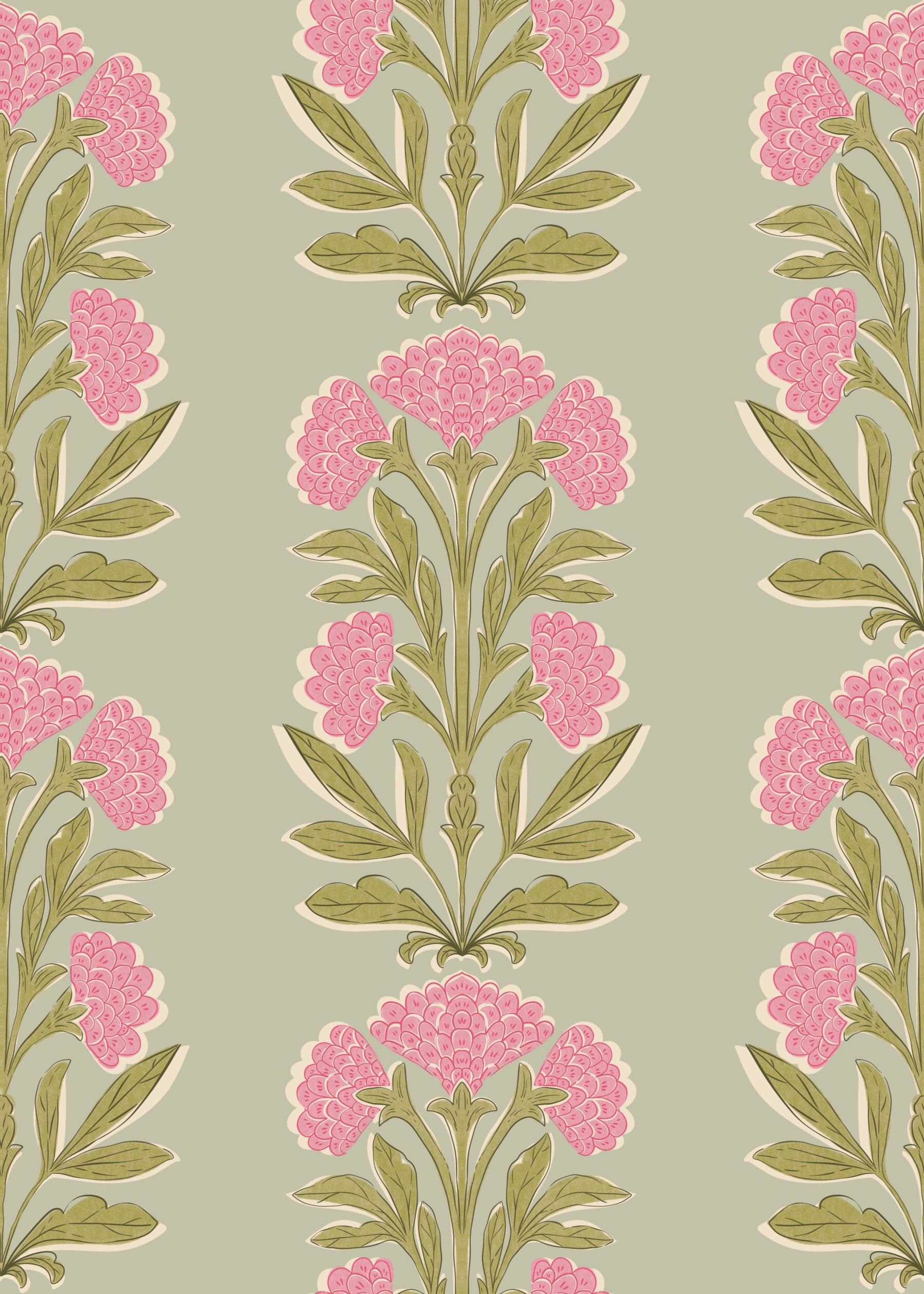 Pink Blossom Trail Wallpaper⁠ in your room — zoomed