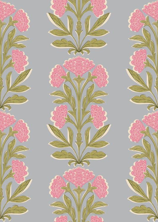 Mughal Blossom Symmetry Wallpaper⁠